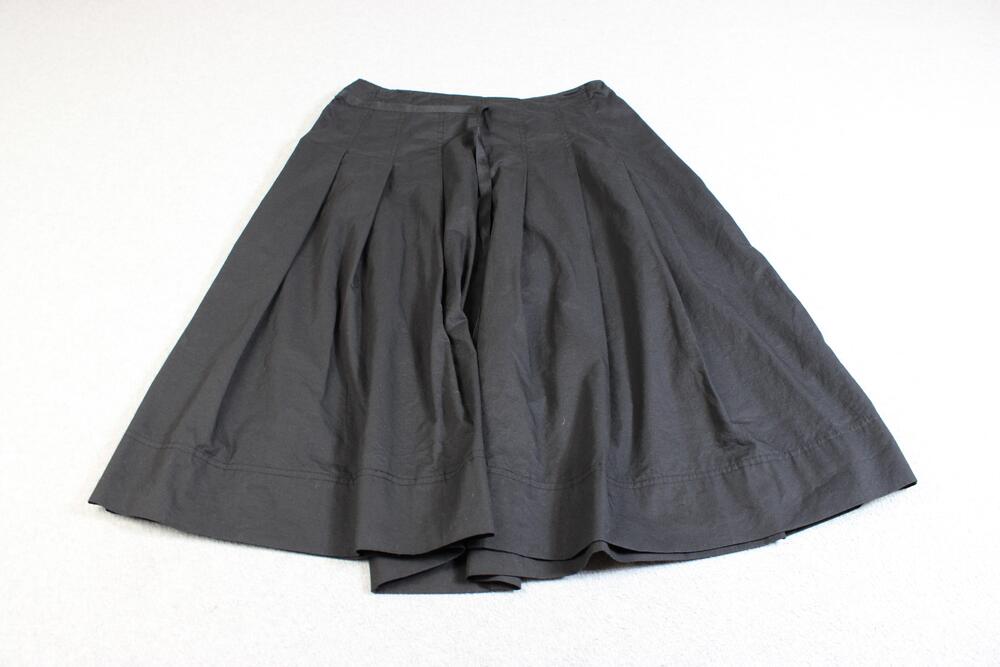 Sundance Skirt Womens 6 Black Pleated Full Knee Length Tie Bow Office Twee Boho